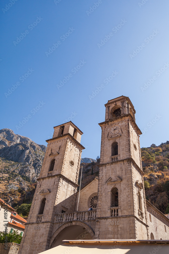 Streets and buildings of the old town of Kotor. Montenegro.