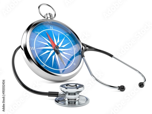 Stethoscope with compass