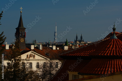 Prague view. Czech. Old town, panorama, cityscape.