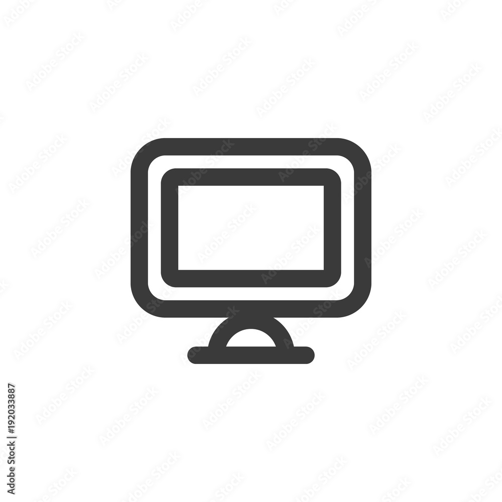 Simple outline computer screen icon symbol Simple outline computer screen icon symbol