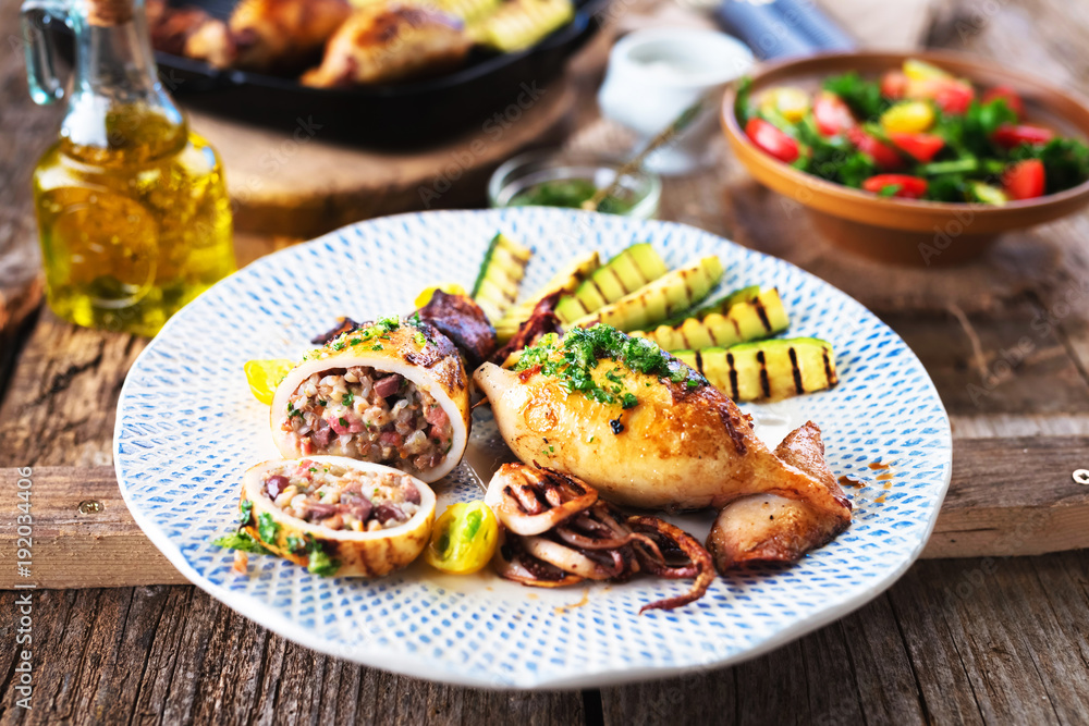 Stuffed squid with buckwheat Stuffed squid with buckwheat