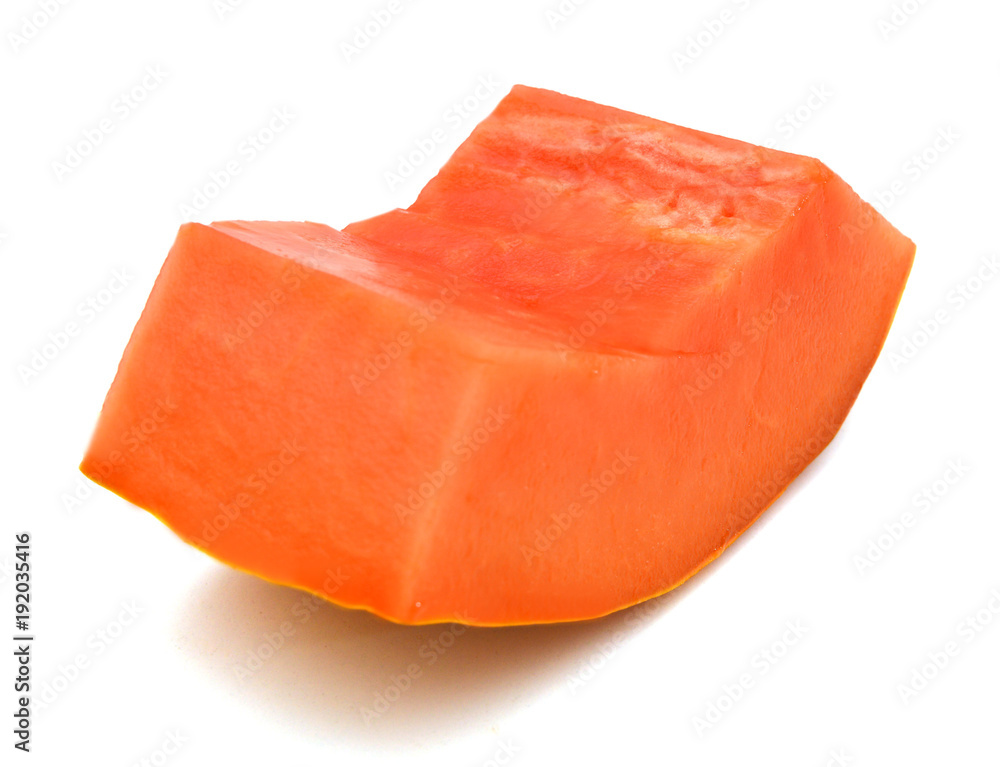 sliced papaya isolated on a white background sliced papaya isolated on a white background