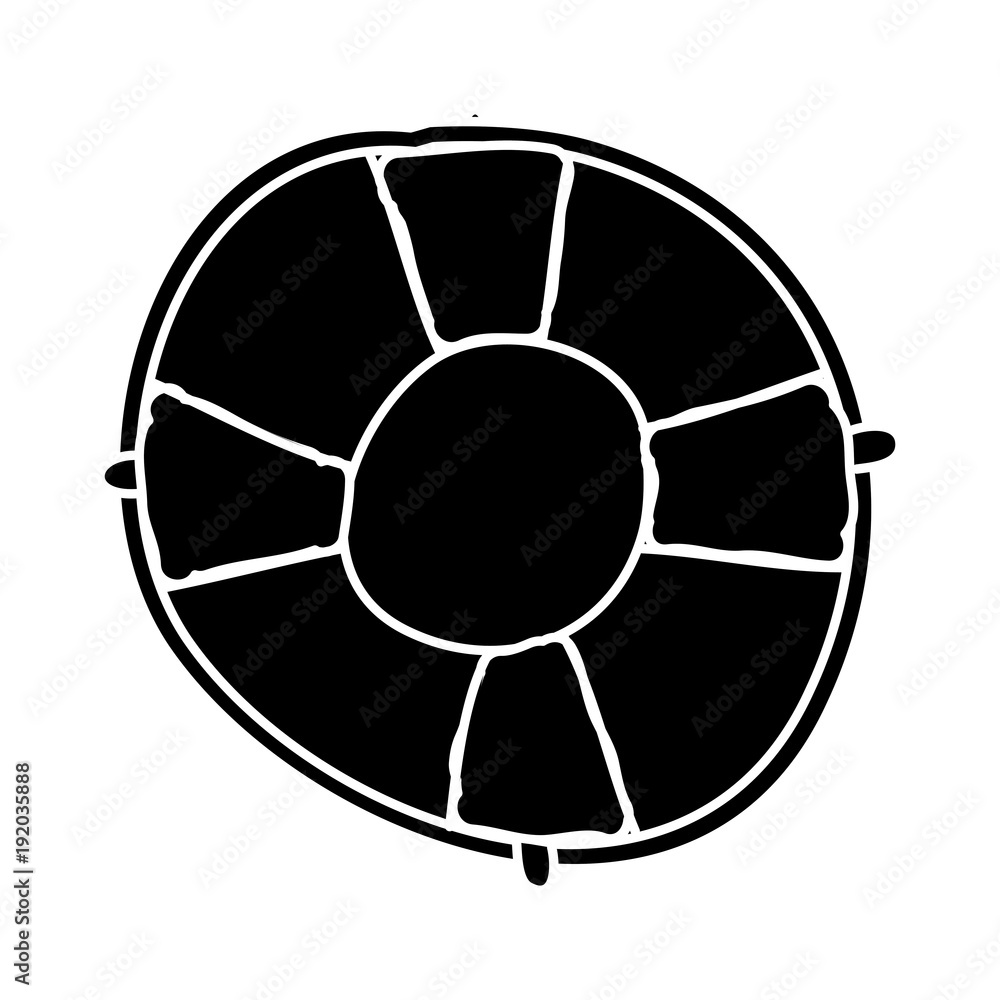 life buoy with rope assistance or help symbol vector illustration black and white design life buoy with rope assistance or help symbol vector illustration black and white design