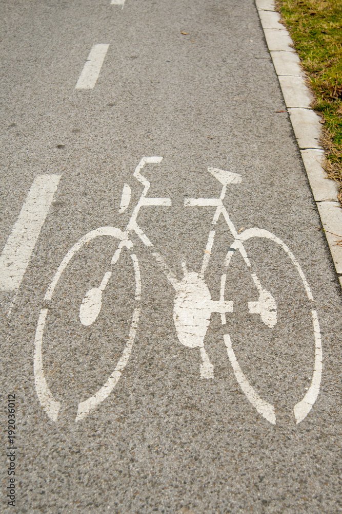 bicycle trail in city bicycle trail in city