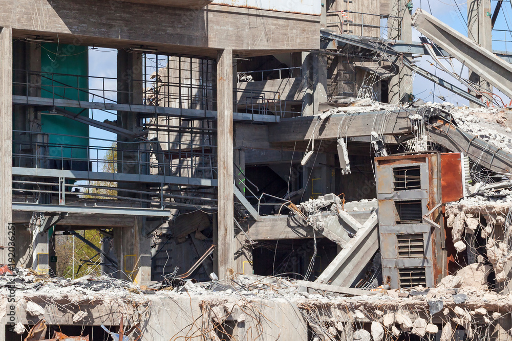 Industrial building demolished