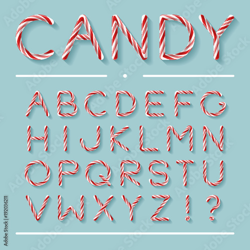 Candy Cane Font - Letters