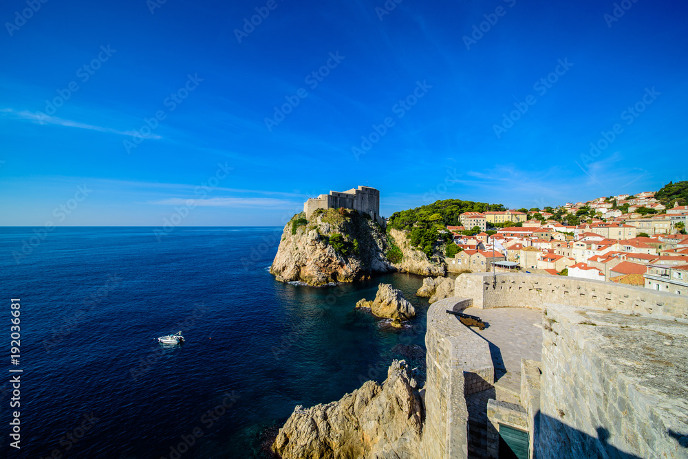 Beautiful landscape of Croatia, Croatia coast, sea and mountains. Dubrovnik panorama
