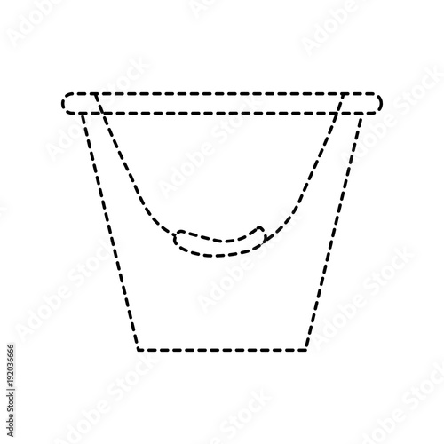 bucket container metal tool equipment vector illustration dotted line design © Gstudio