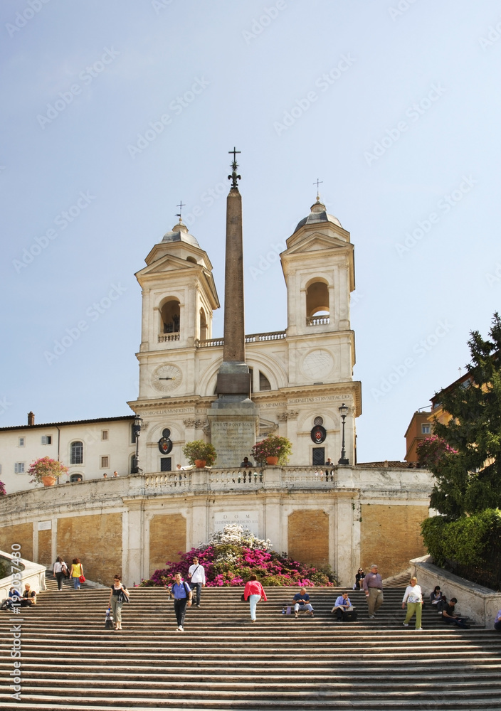 Obraz premium Church of Santissima Trinita dei Monti in Rome. Italy