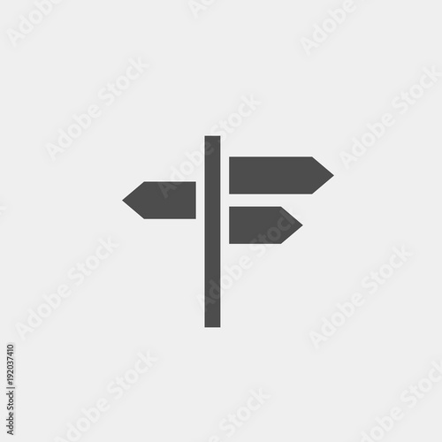 Crossroads flat vector icon. Pointer flat vector icon