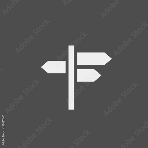 Crossroads flat vector icon. Pointer flat vector icon