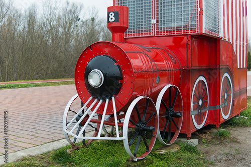 Imitation of red locomotive