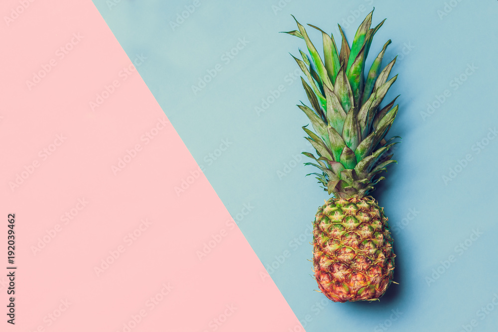 pineapple on colored paper