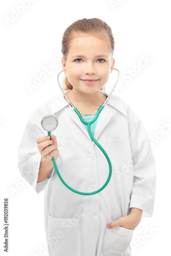 Cute little girl in doctor ...