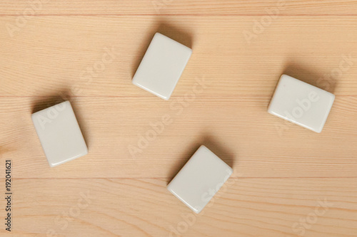 Empty white tiles for mahjong