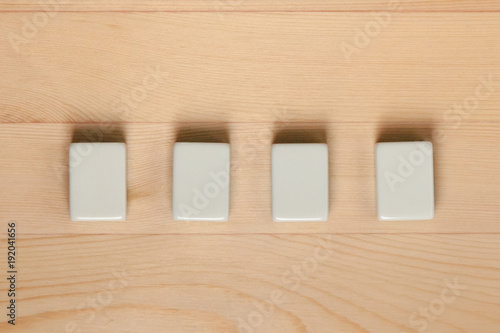 Empty white tiles for mahjong