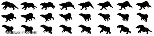Bear running animation sprite sheet, run cycle, animation sprite sheet, loop aniamtion