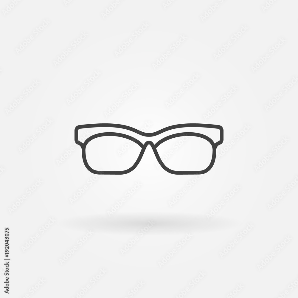 Glasses outline icon. Vector sunglasses line symbol Glasses outline icon. Vector sunglasses line symbol