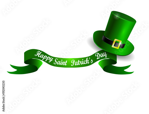 St.Patrick s Day banner with green hat photo