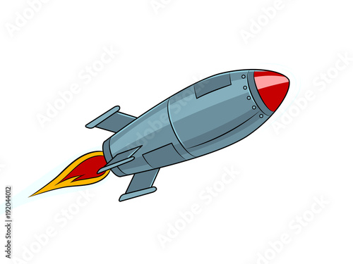 Rocket missile flying pop art style vector