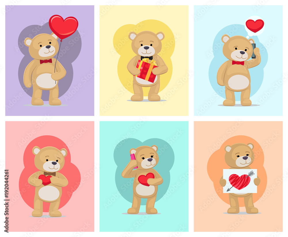 I Love You and Me Teddy Bears Vector