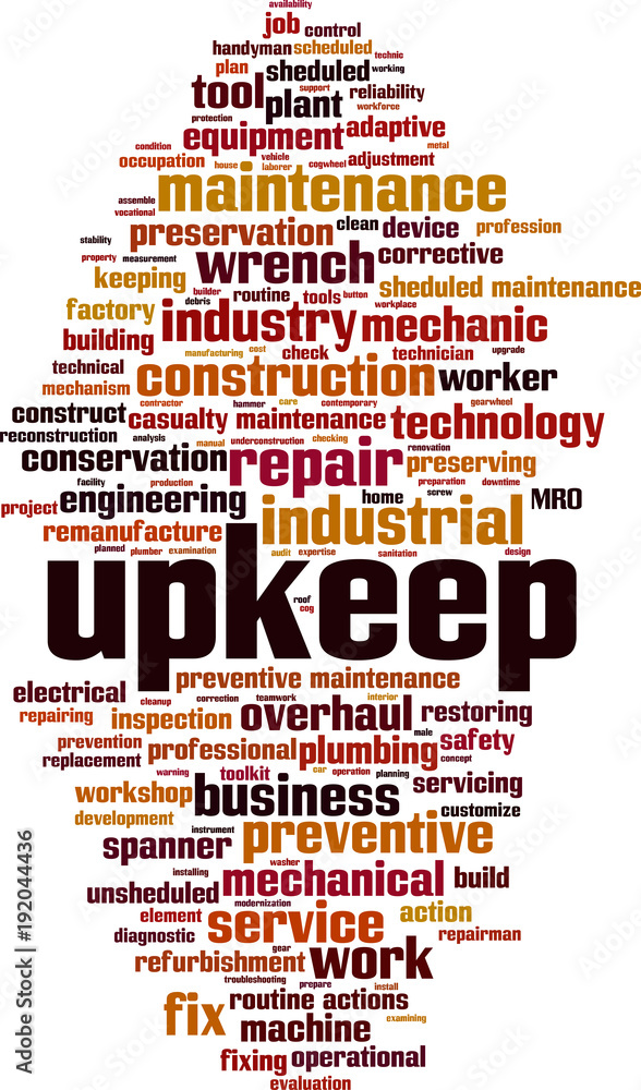 Obraz premium Upkeep word cloud