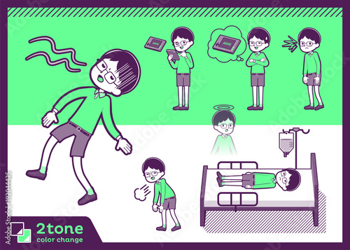2tone type Green clothing glasses boy_set 10