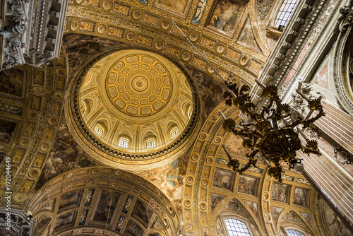 Interior in Gesu Nuovo church in Naples photo