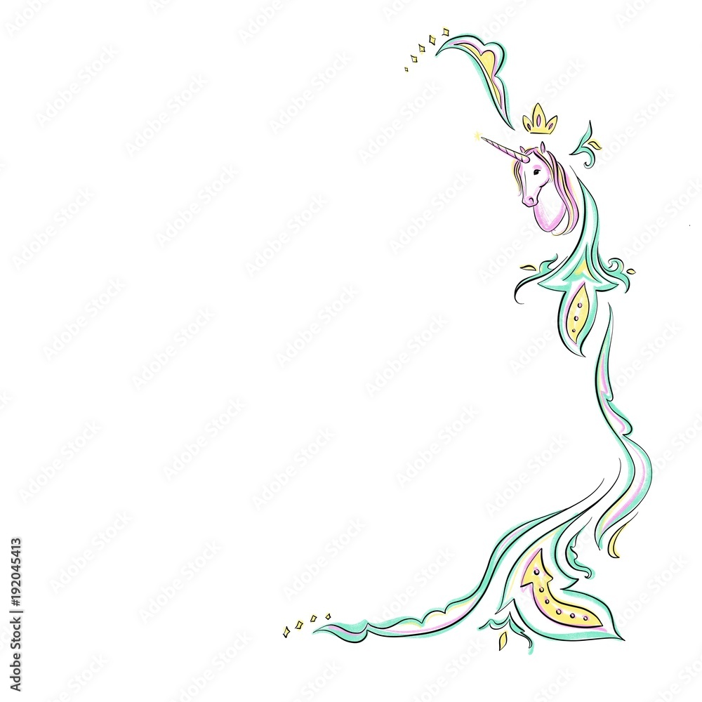 Decorative ornament with unicorn Decorative ornament with unicorn