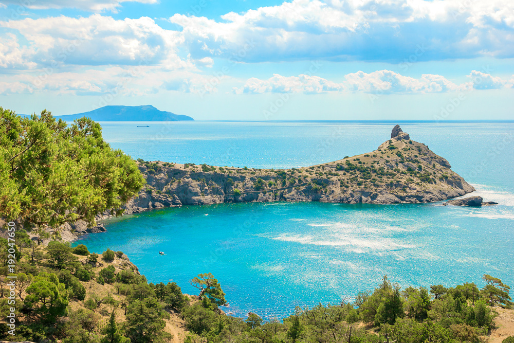 Beautiful summer sea landscape at the resort in the Crimea Beautiful summer sea landscape at the resort in the Crimea