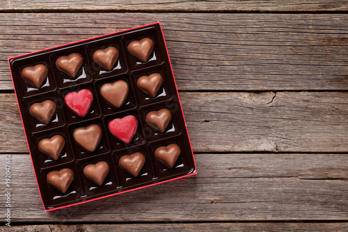 Heart shaped chocolate in box