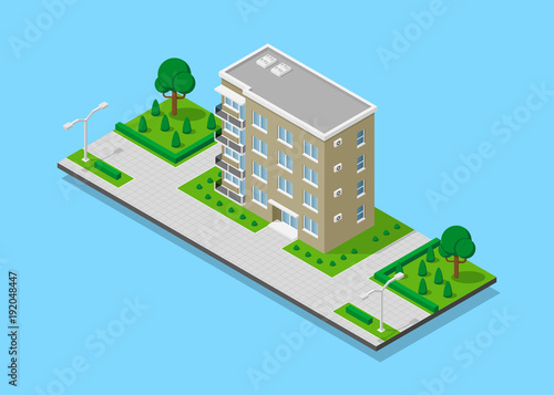 Isometric appartment house