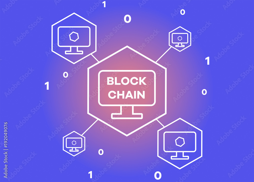 Blockchain network vector illustration background Blockchain network vector illustration background