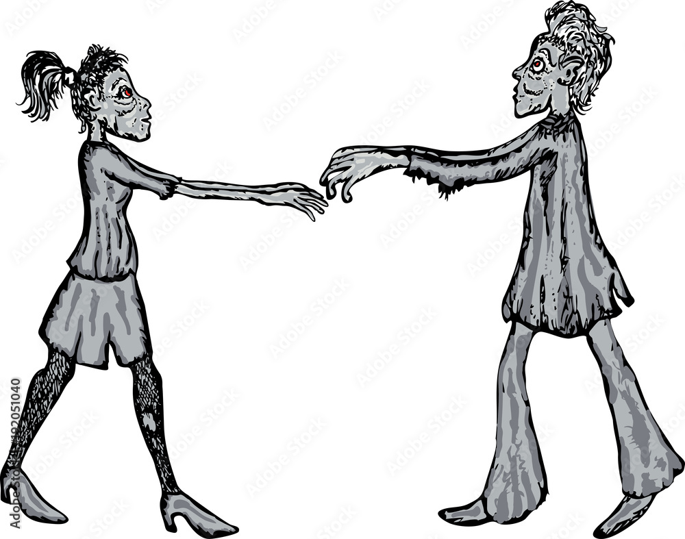 Fototapeta premium Couple of zombie have met