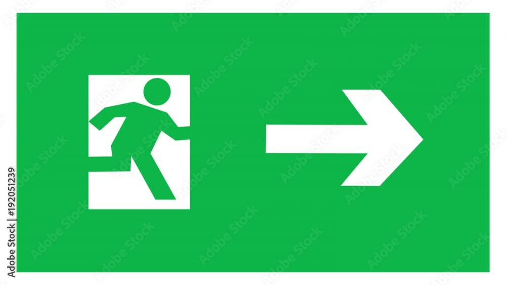 Exit Sign 2D Animation Exit Sign 2D Animation