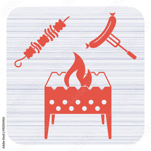 Brazier, kebab and sausage icon