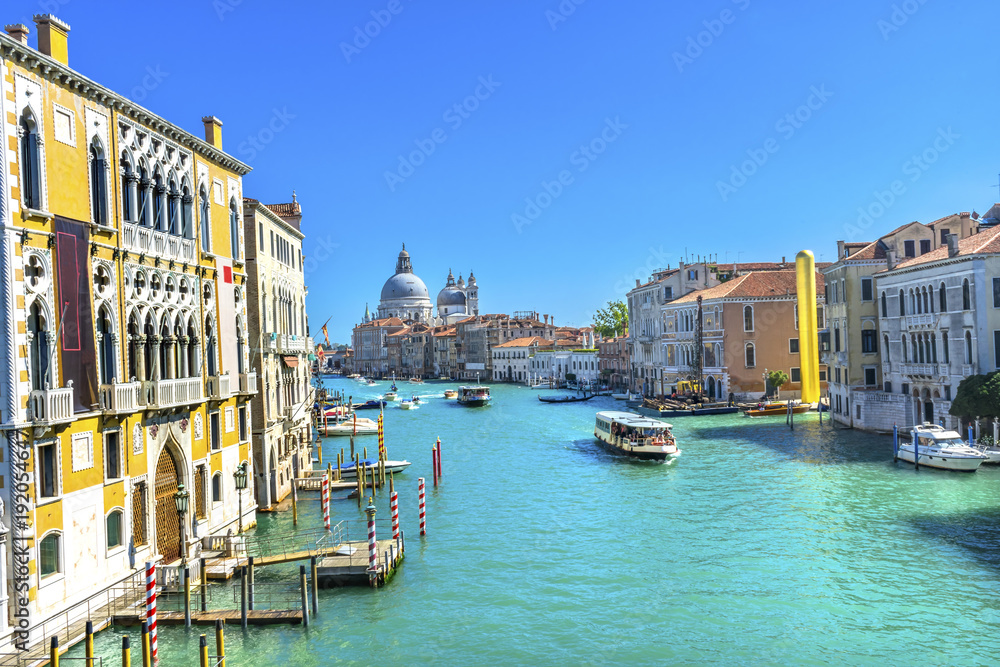 Grand Canal Santa Maria Salute Church Gondolas Venice Italy