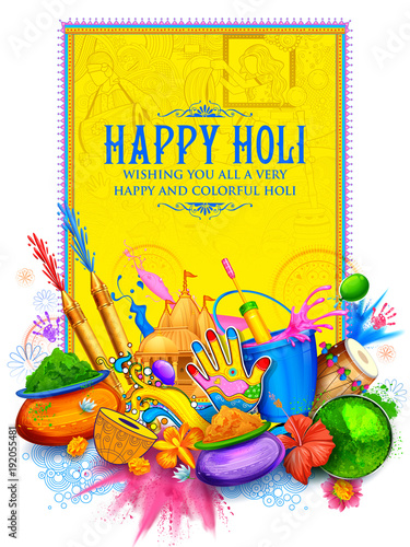 Happy Holi Background for Festival of Colors celebration greetings