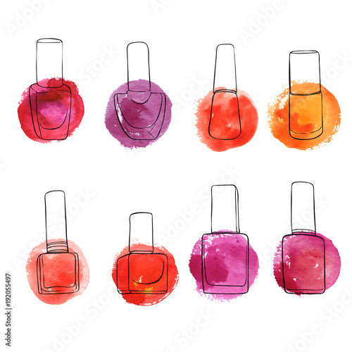 vector bottles of nail polish