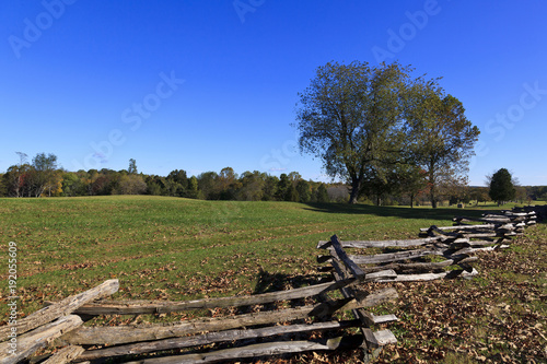 Split Rail Fence and Field at Appomattox Court House National Park in Virginia © Jill Lang