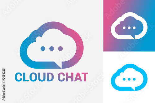 Cloud Chat Logo Template Design Vector, Emblem, Design Concept, Creative Symbol, Icon
