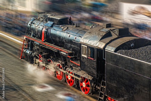 Old steam locomotive.