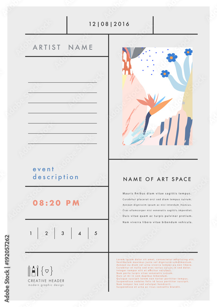 ART template for covers, flyers, banners, posters and placards