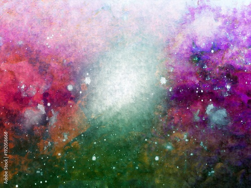 Silk Watercolor Galactic Abstract © Anne