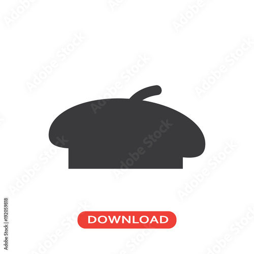 Beret black shape icon