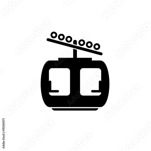 Air rope aerial lift vector icon
