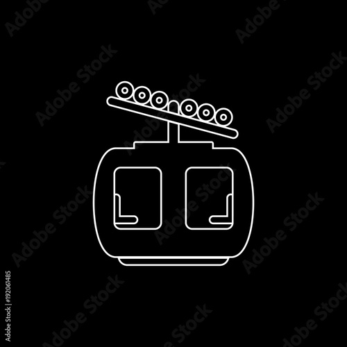 Air rope aerial lift vector icon