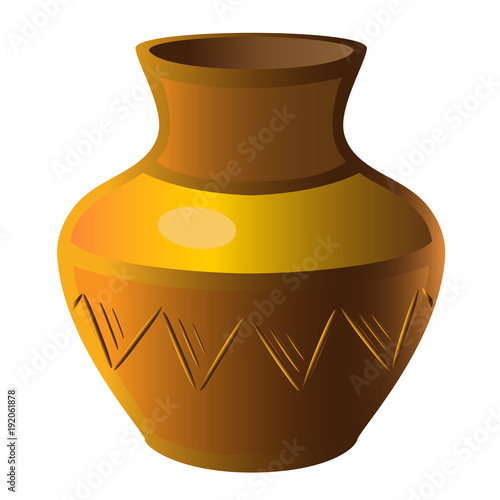 A ceramic vase with ornament 