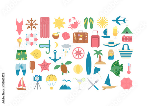 Sea vacation icons.