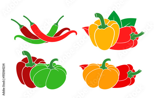 Bell Pepper logo. Isolated Bell Pepper  on white background
